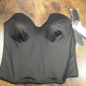 NWT DOMINIQUE 38D Black padded Convertible Longline Attachable Garter Straps